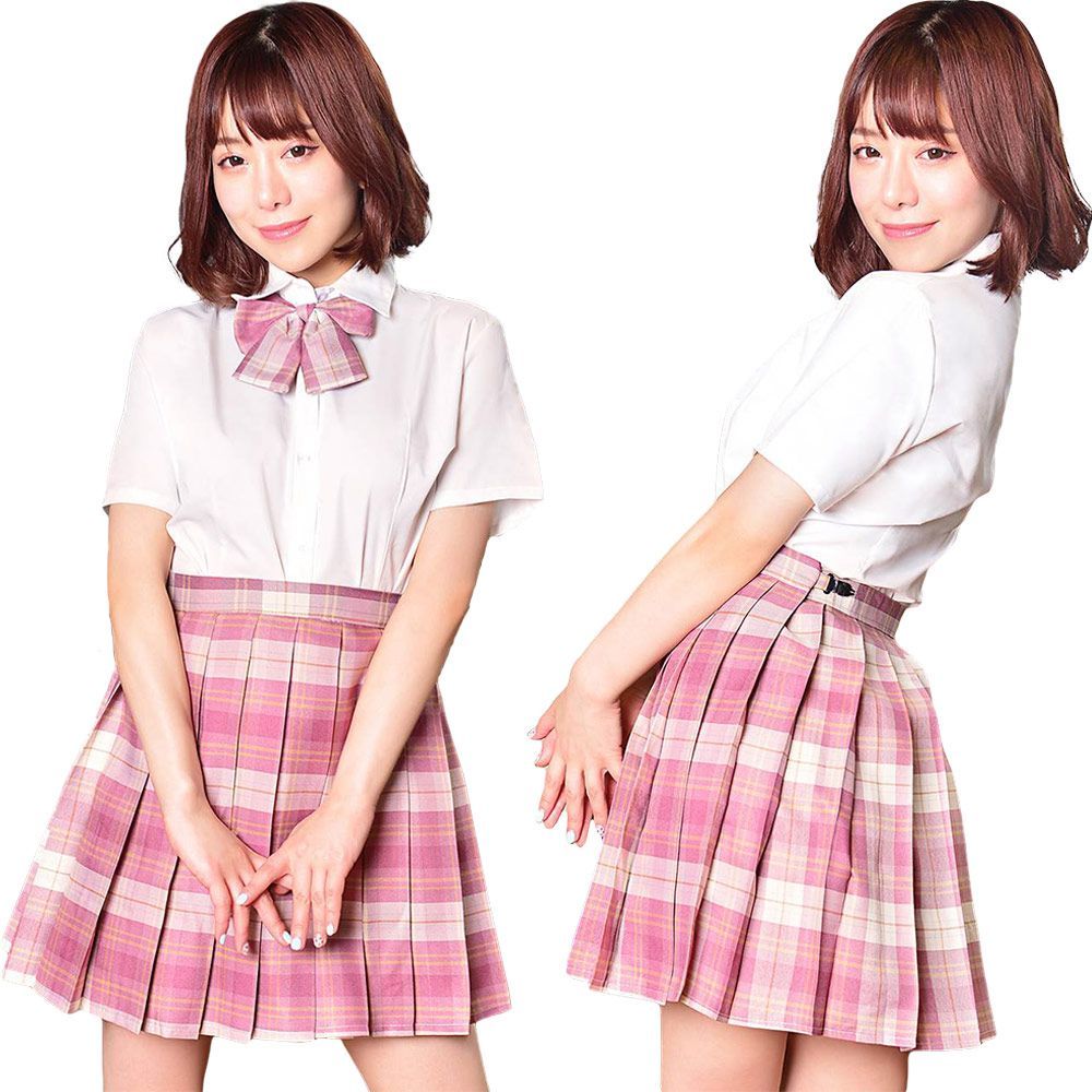 【コスチューム】可愛らしいプリーツスカートJK制服3点セット　ピンク