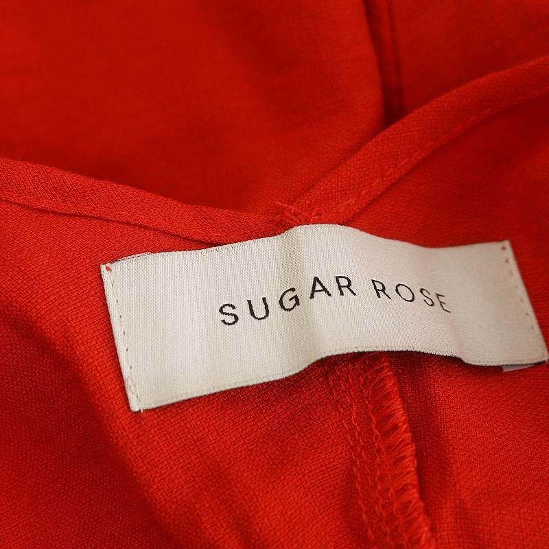 シュガーローズ Sugar Rose 前後Vネック ブラウス 七分袖 F 赤