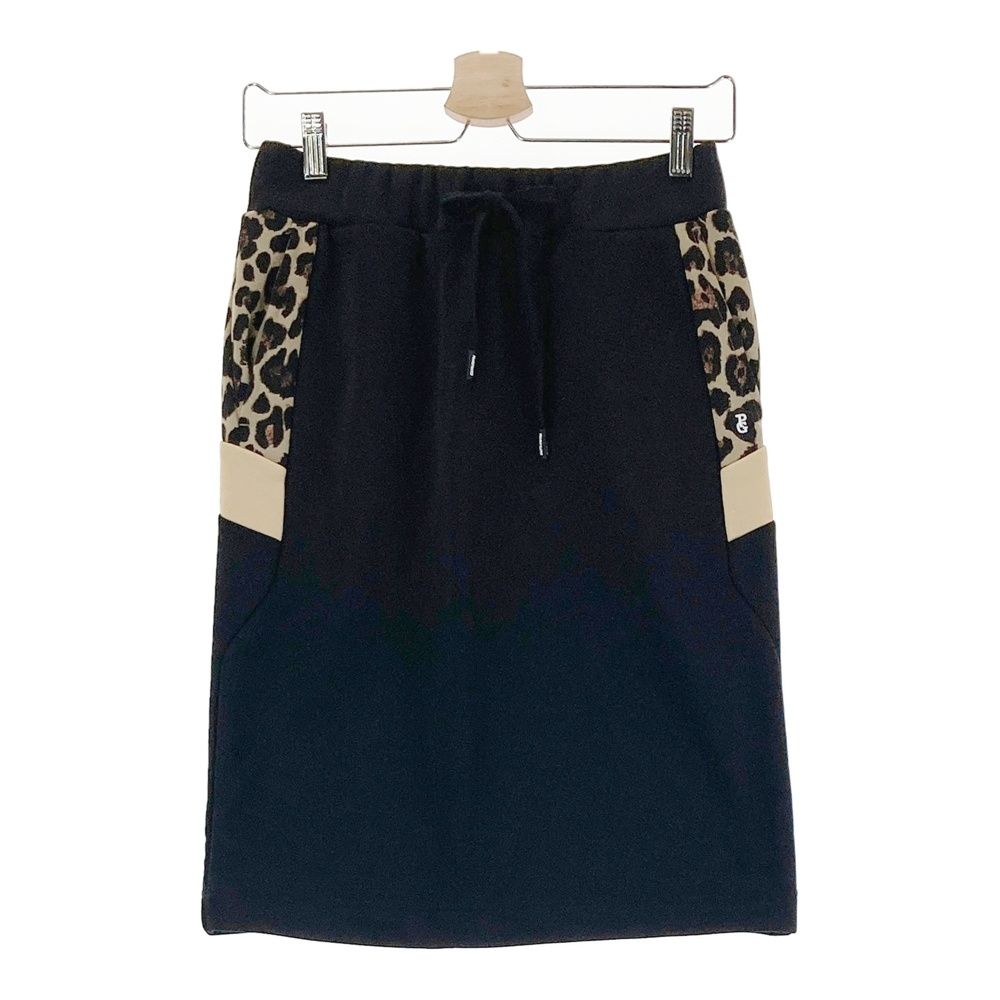 サイズ 0 PEARLY GATES パーリーゲイツ 055-2234022 スウェットスカート ひざ丈 レオパード柄 ブラック系 240101543752 ゴルフウェア レディース ストスト