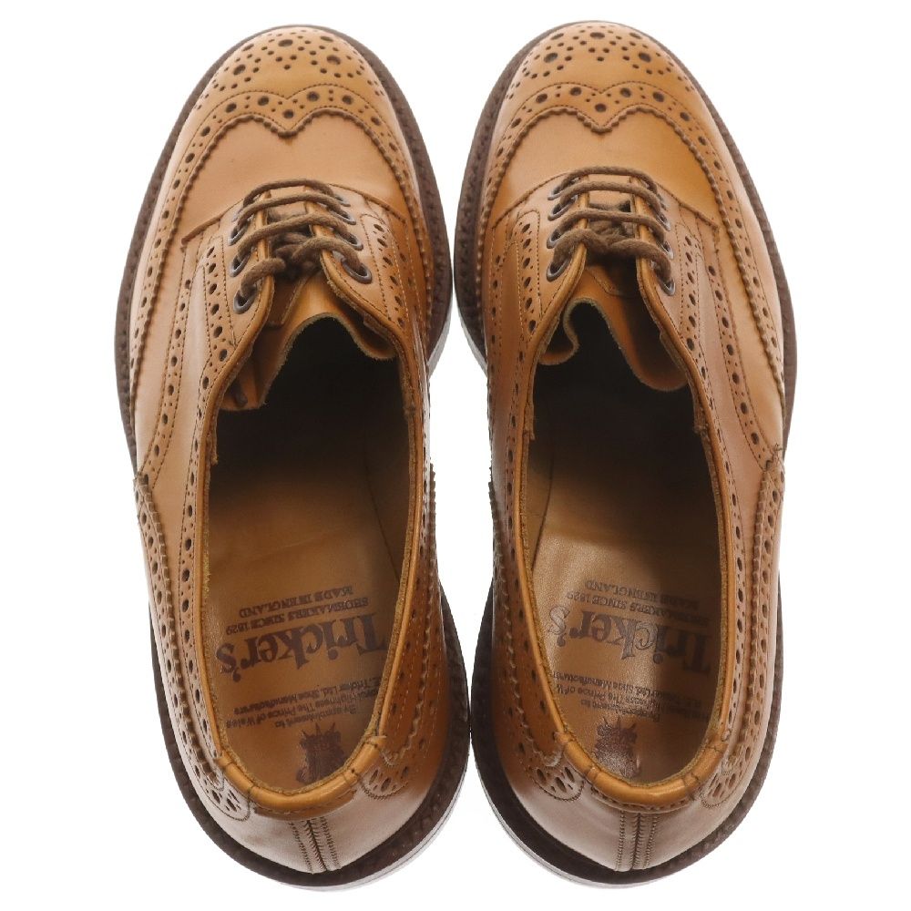 美品【Tricker's】トリッカーズ バートン ウイングチップ ガラスレザー