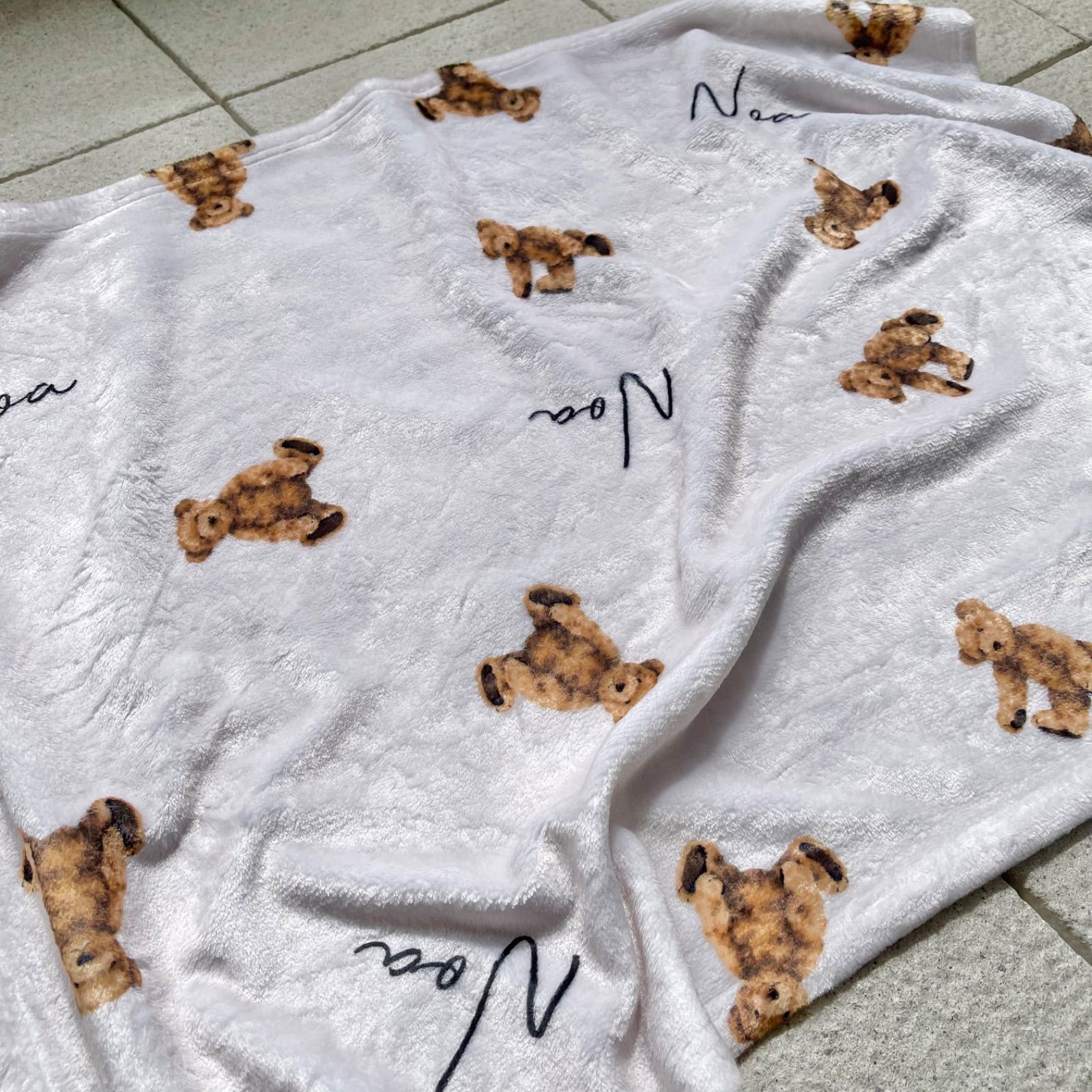 限定セール,正規品 Blanket/大きめTeddy bear(全7色)/名入れブランケット/出産祝い/名入れ/ブランケット