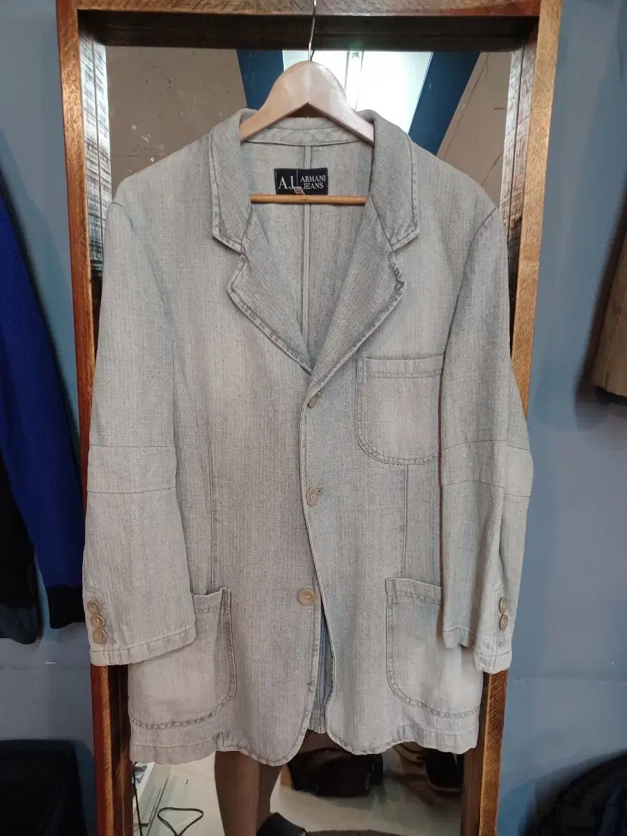 ARMANI(アルマーニ) ジーンズ インディゴブルー デニム ブレザー コート ジャケット m L