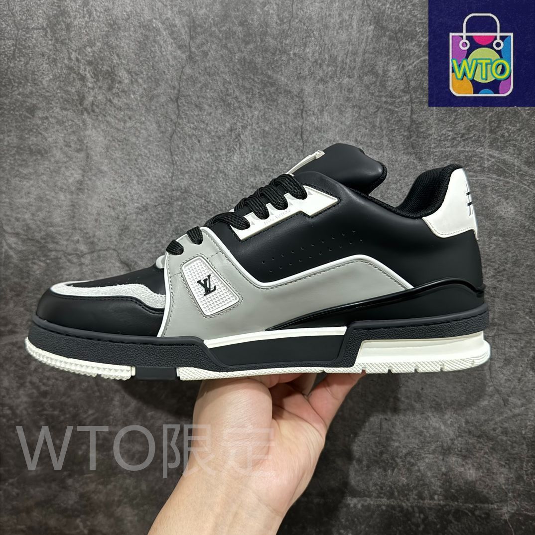 【ファッショナブル】Louis Vuitton Trainer スニーカー Louis Vuitton trainer レトロブルーのロートップファッショ