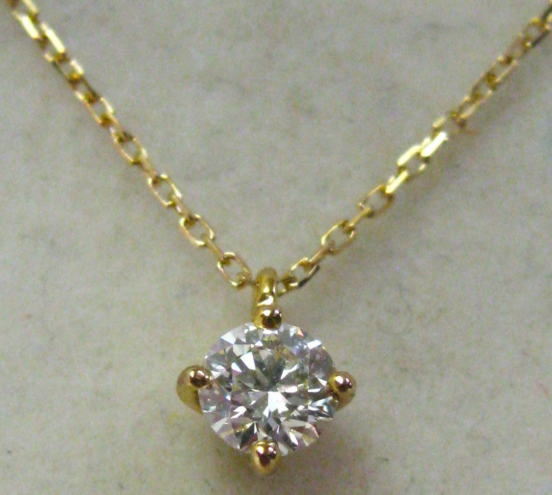 極美品K18 18金 チェーン ダイヤ プチ ネックレス 0.20ct 40cm