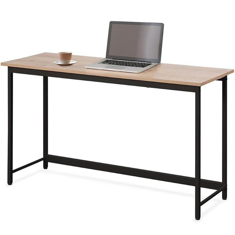 【組立簡単】アイリスオーヤマ 机 デスク パソコンデスク pcデスク シンプル 幅120cm 奥行40cm ライトナチュラル×ブラック ベーシックデスク 勉強机 ワークデスク 120×40 BDK-1240 0