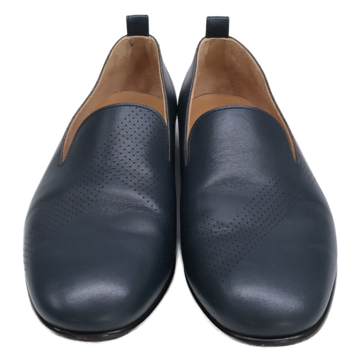 HERMES エルメス パンチングレザー スリッポン 40 1 2