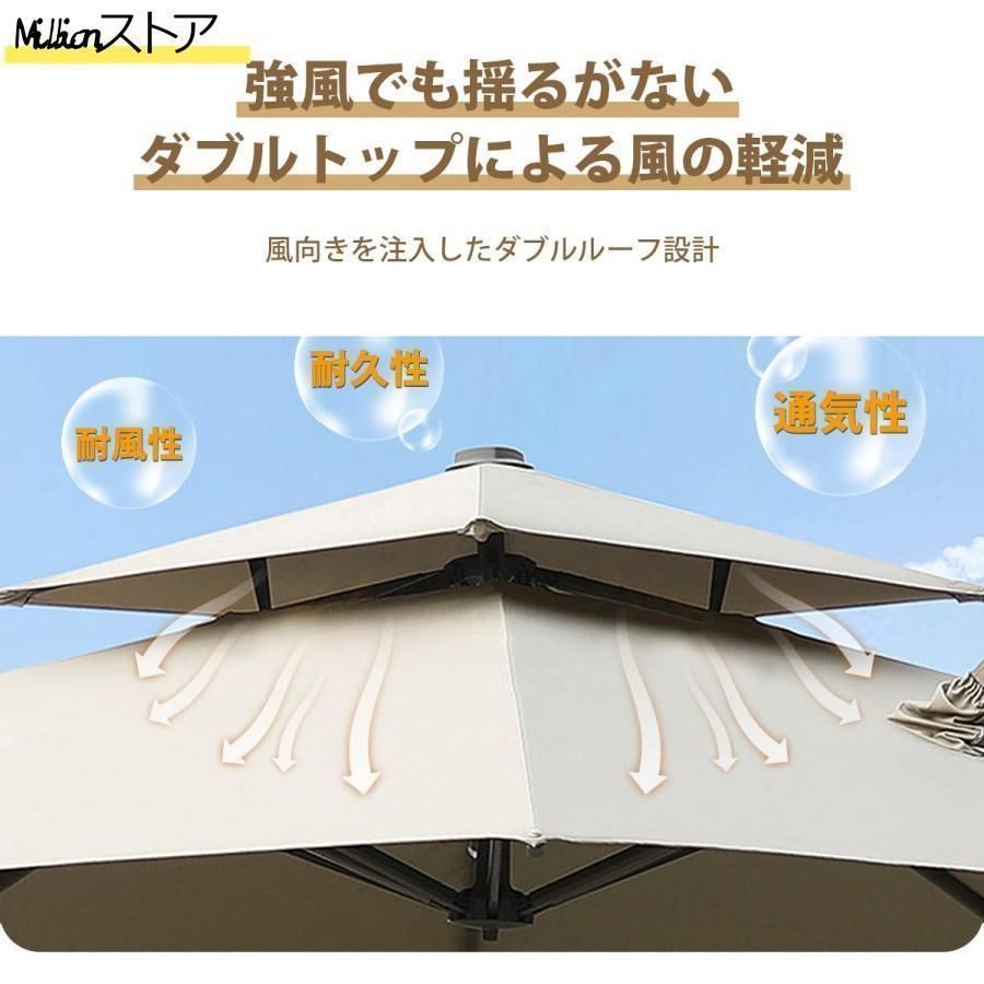 ♥ ガーデンパラソル パラソル 大型 風に強い 約 直径220cm-300cm UVカット 撥水 角度調整 モダン おしゃれ ガーデンパラソルセット 庭 屋外 HRDEVELOPMENT_JP