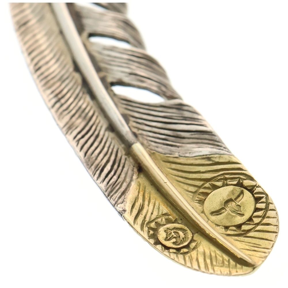 TADY&KING タディ&キング SVフェザー剣先k18 左向きネックレストップ シルバー×ゴールド #201906-Y36 TADY\u0026KING特大SVフェザー剣先K18 ALL ITEM TADY＆KING ONLINE STORE