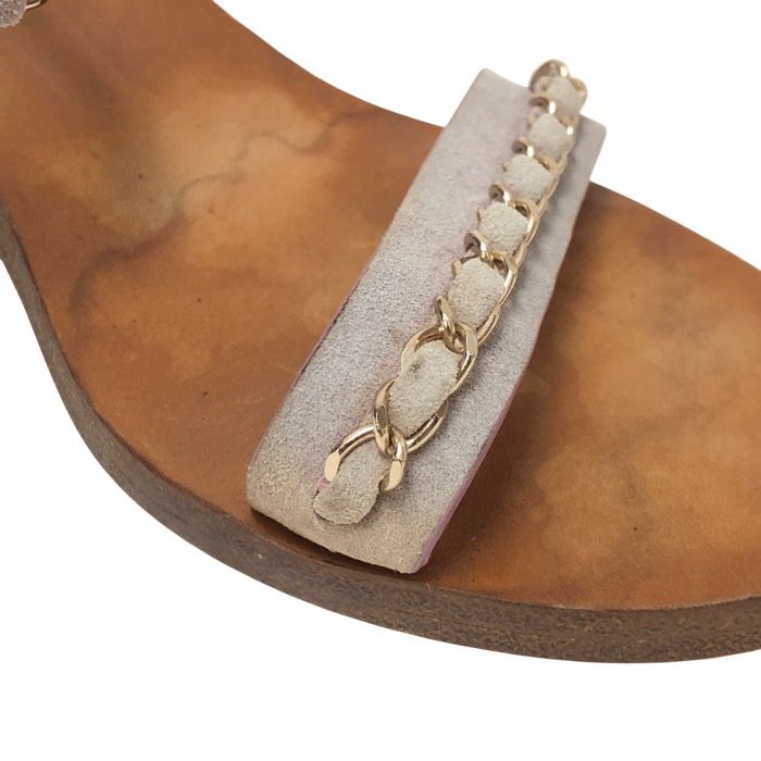 CHANEL シャネル チェーンストラップ ウッドヒール サンダル