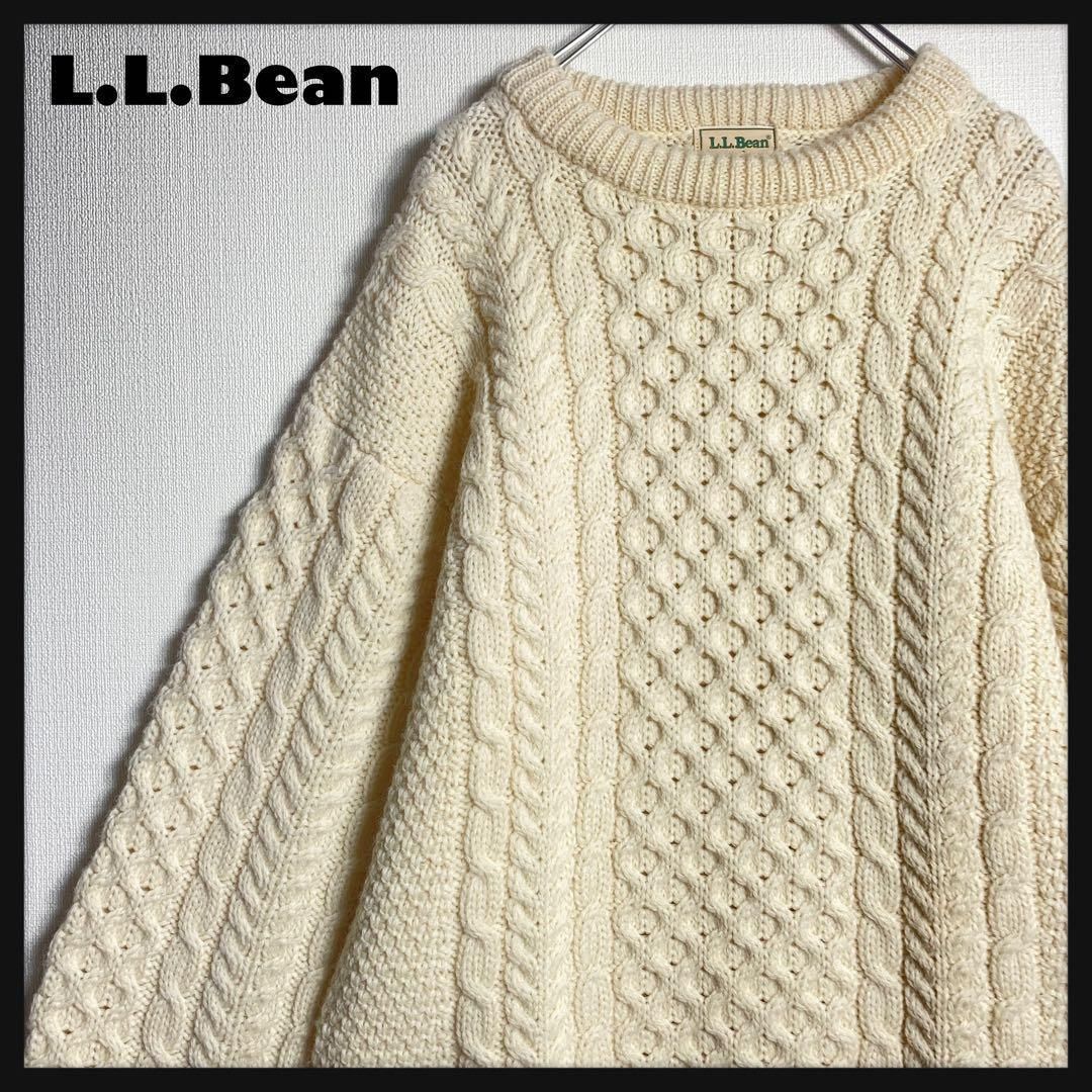美品】L.L.Bean フィッシャーマン ニット ウール M アイルランド