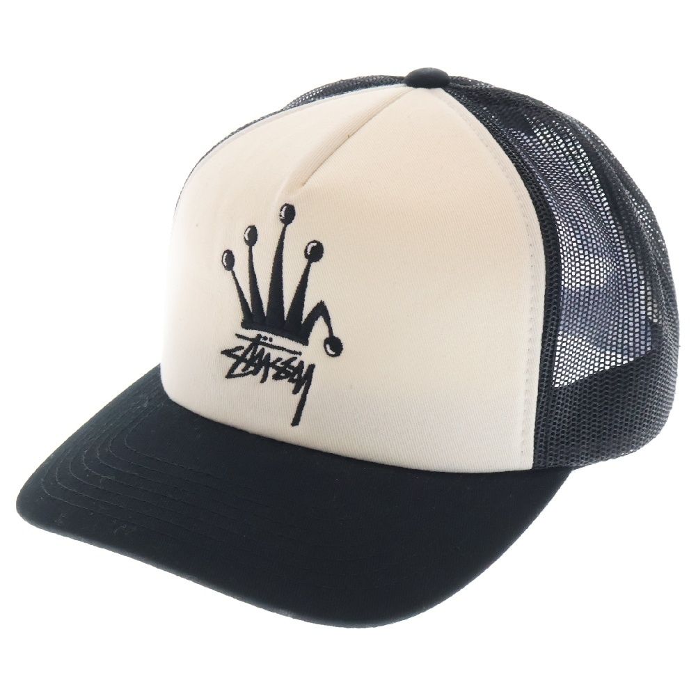 STUSSY ステューシー Crown Stock Trucker Cap 1311056 クラウンロゴメッシュキャップ ブラック