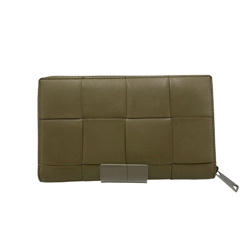 美品　ボッテガヴェネタ　マキシイントレチャート　ステッチ　カセット　長財布 中古品】BOTTEGAVENETA ボッテガヴェネタ マキシイントレ
