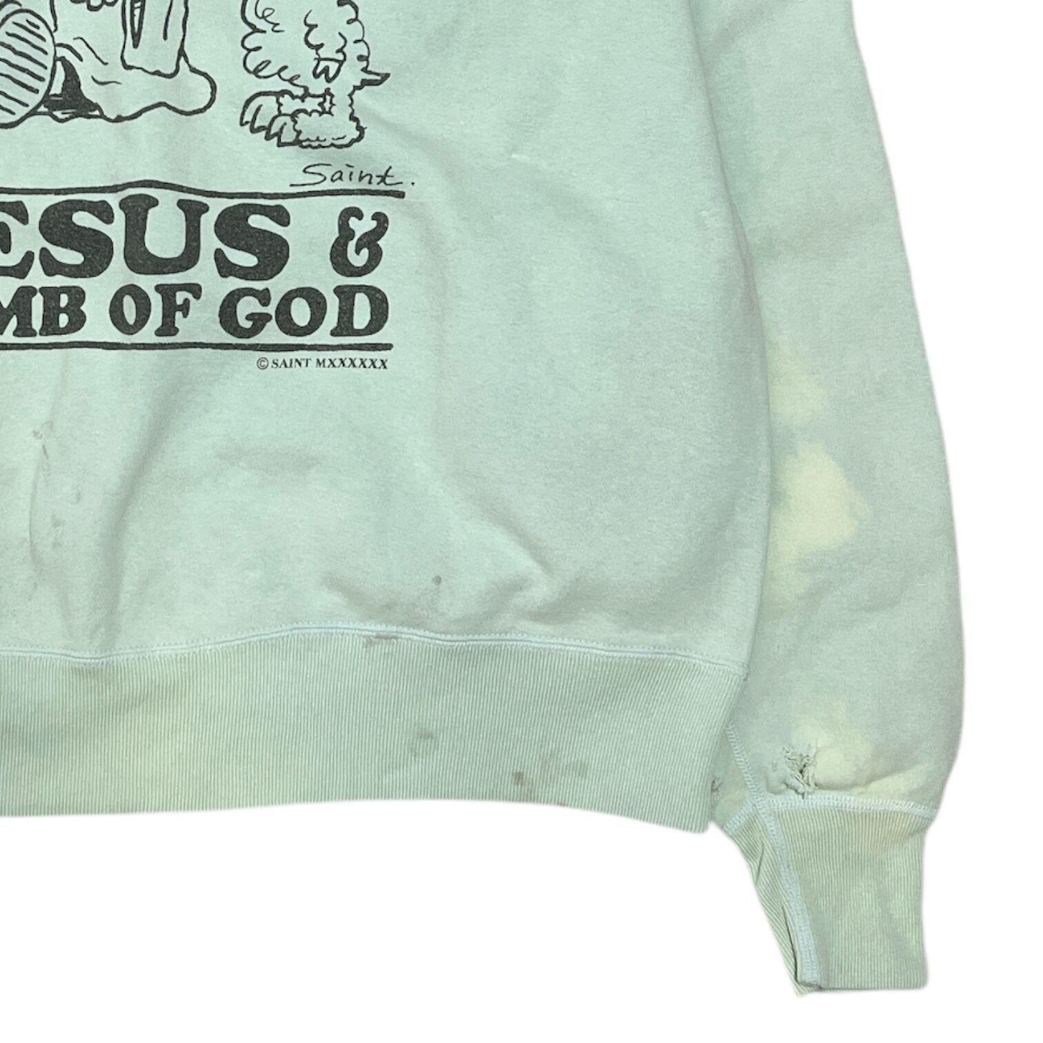 SAINT Mxxxxxx スウェット JESUS LAMB OF GOD SAINT MXXXXXX - Jesus Crewneck Sweater — SUPERMRKT