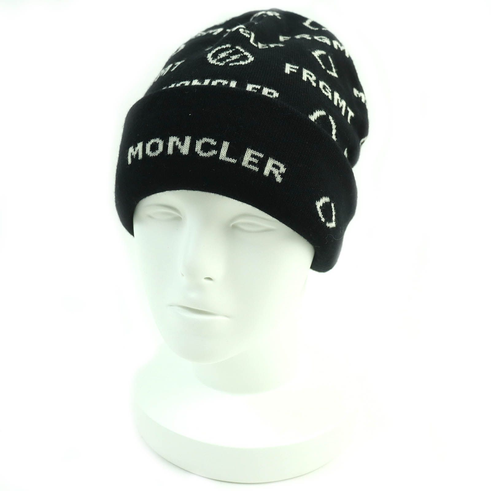 極美品△MONCLER GENIUS 7 モンクレール ジーニアス 7 FRAGMENT BERRETTO TRICOT 藤原ヒロシ ビーニー ニットキャップ  帽子 ブラック ホワイト イタリア製 正規品 メンズ オススメ◎ - メルカリ