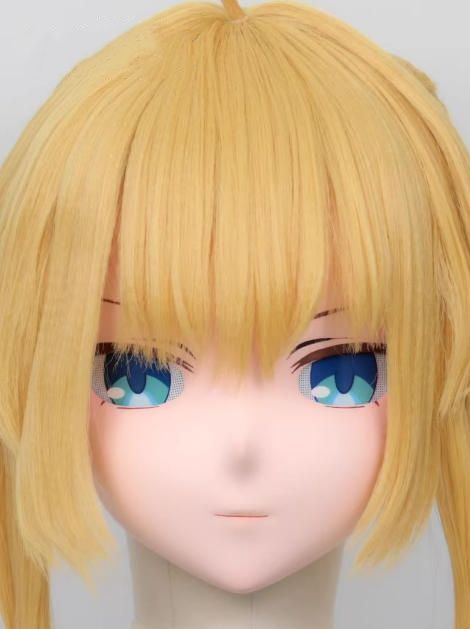全頭マスク カツラ付き NO.1064 フルマスク ドール ヘッドロリータ人形 コスプレ マスク 仮装 着ぐるみ コスチューム 二次元