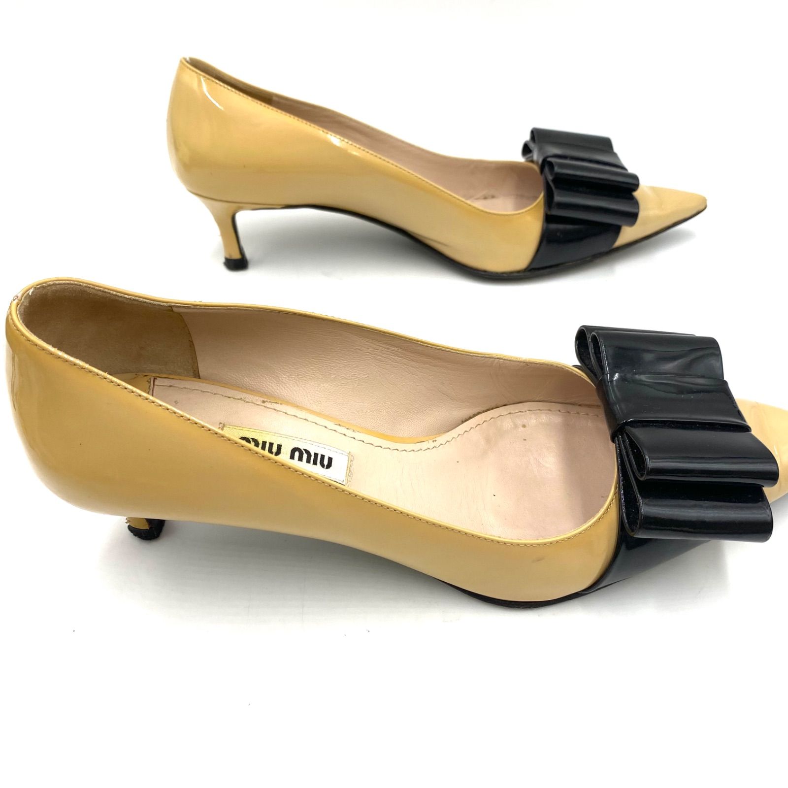 ミュウミュウ パテントパンプス 23cm