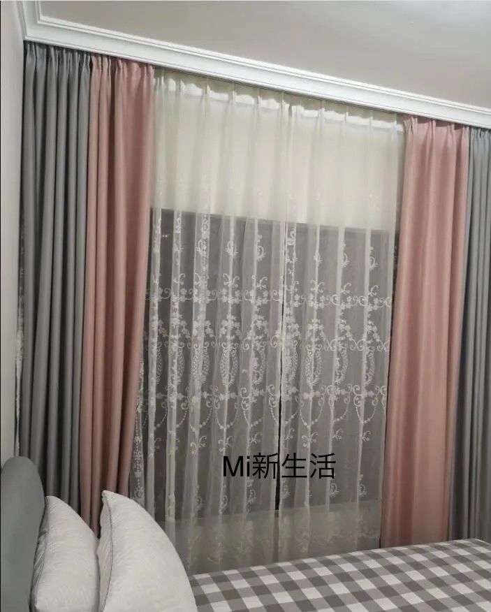 2番-白刺繍 レース 北欧 目隠し 【2枚入り】 【幅200cm】高さ200cm