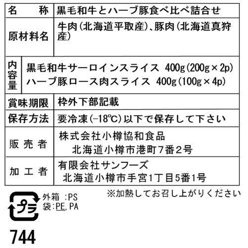 北海道産 黒毛和牛とハーブ豚食べ比べ C - メルカリ