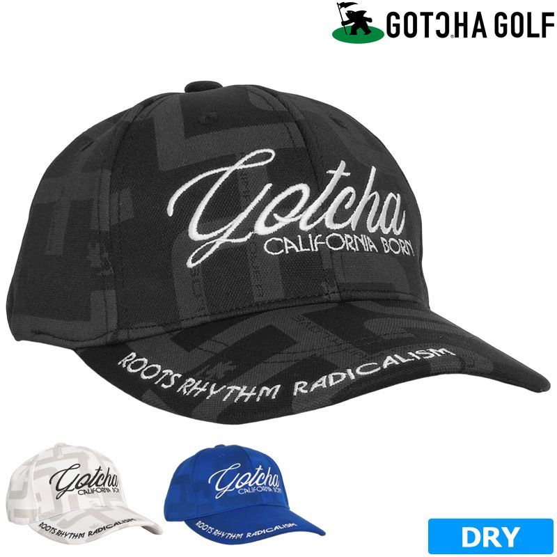 【カラー選択可】 GOTCHA GOLF ガッチャゴルフ メンズ 吸汗速乾 キャップ 231GG8701 総柄 ロゴ刺繍 ゴルフウェア 帽子 新品【GOTCHA GOLF正規販売店】