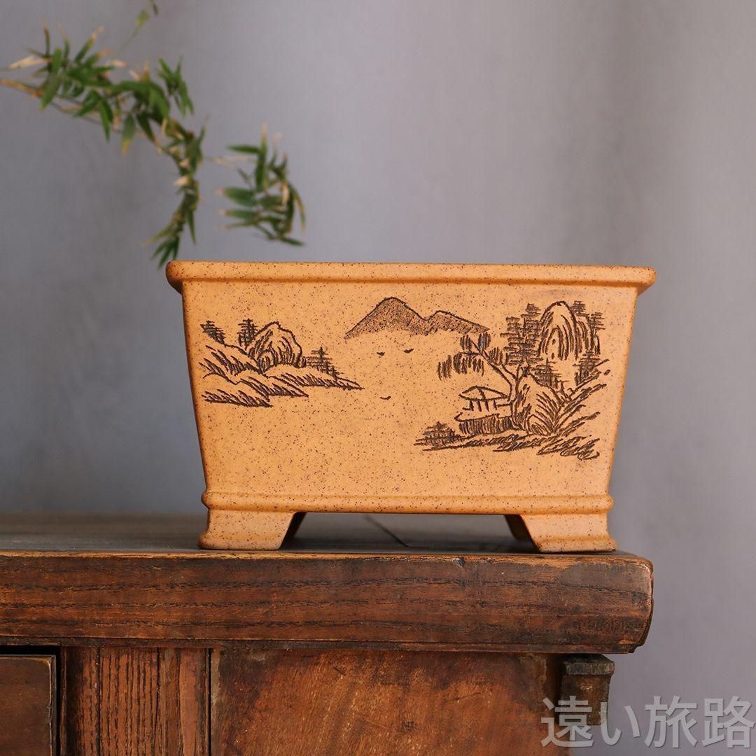 四方植木鉢 中国宜興 紫砂の鉢 盆栽鉢 植木鉢 小品盆栽鉢 大品盆栽鉢
