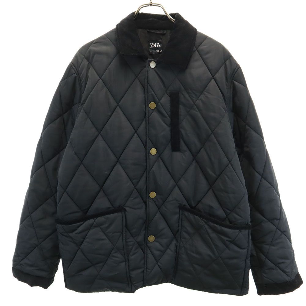 ZARA ザラ キルティング 中綿ジャケット L ブラック メンズ 古着