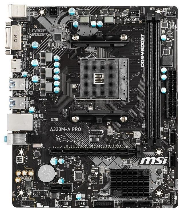 MSI A320M-A PRO AM4 AMD A320 SATA 6Gb|s USB 3.0 Micro ATX AMD Motherboard