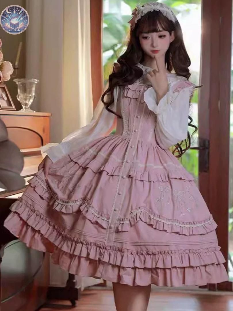 ♥ クラシカルロリータ ひざ丈ワンピース 普段着や女子会 お出かけコーデに