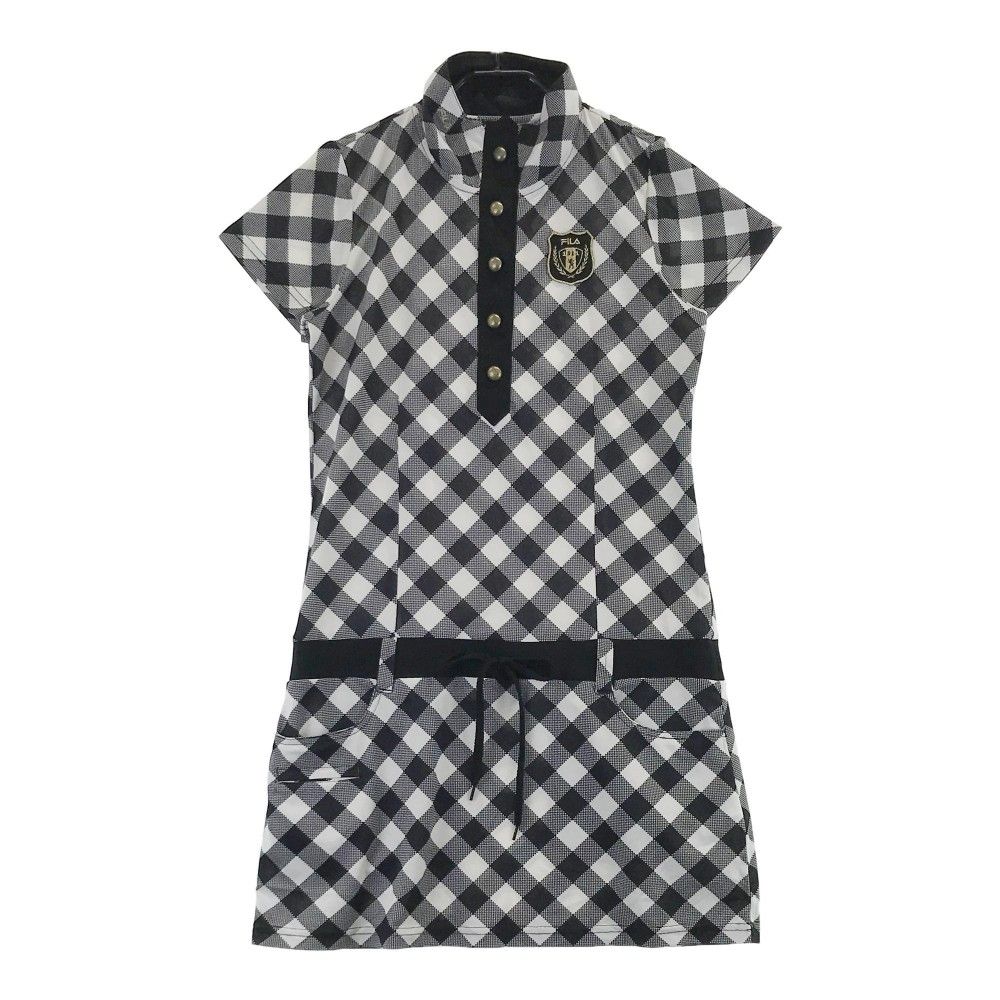 【フィラゴルフ】ワンピース　4Lサイズ　ブラック　チェック柄　レディース フィラゴルフ】ワンピース 4Lサイズ ブラック チェック柄