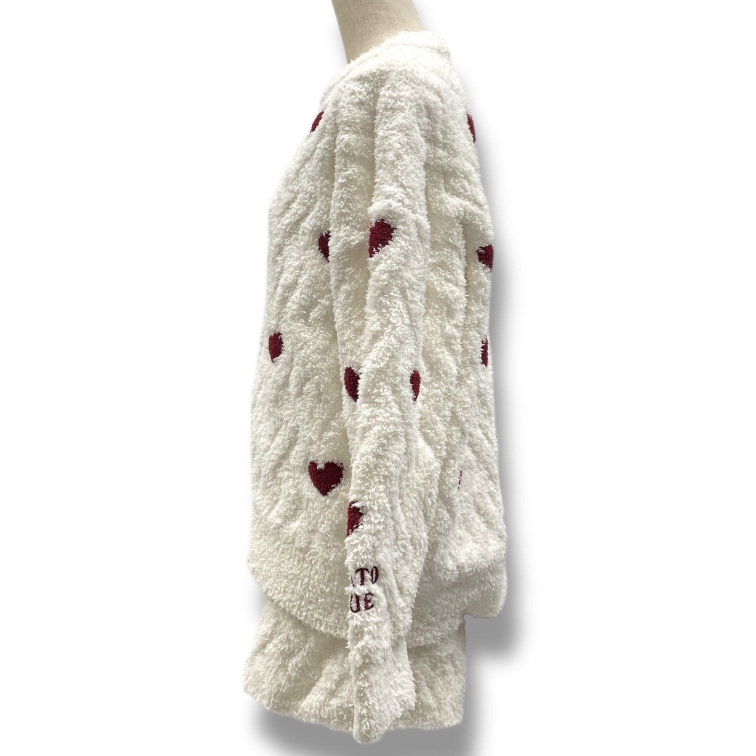 gelato pique ジェラートピケ ジェラピケ HOLIDAY ハートアランプルオーバー-ショートパンツ ルームウェア パジャマ PWNT235143 白 ホワイト 赤 レッド フリーサイズ レディース 冬 ゴーゴー古着マルイ北千住店 32 No.989