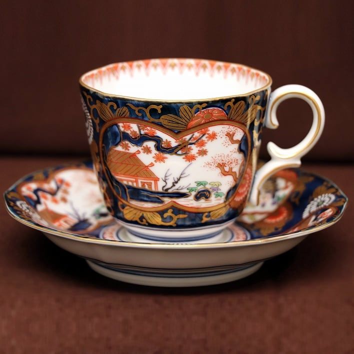 有田焼 古伊万里 其泉 コーヒー碗皿 No.181007-17 梱包サイズ60