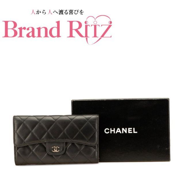 シャネル 長財布 ロングウォレット マトラッセ ABランク ココマーク SV
