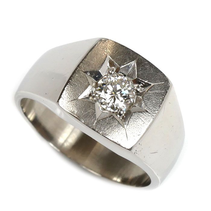 Pt900プラチナ リング 指輪 ダイヤモンド0.45ct 22号 19.3g メンズ