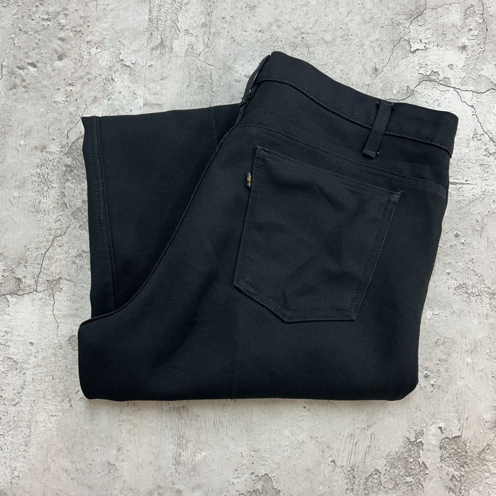 90s Levi s リーバイス 517 スタプレ ポリエステルパンツ SCOVILLジップ ボトムス ドレスジーンズ 古着 ブラック 黒色 W36