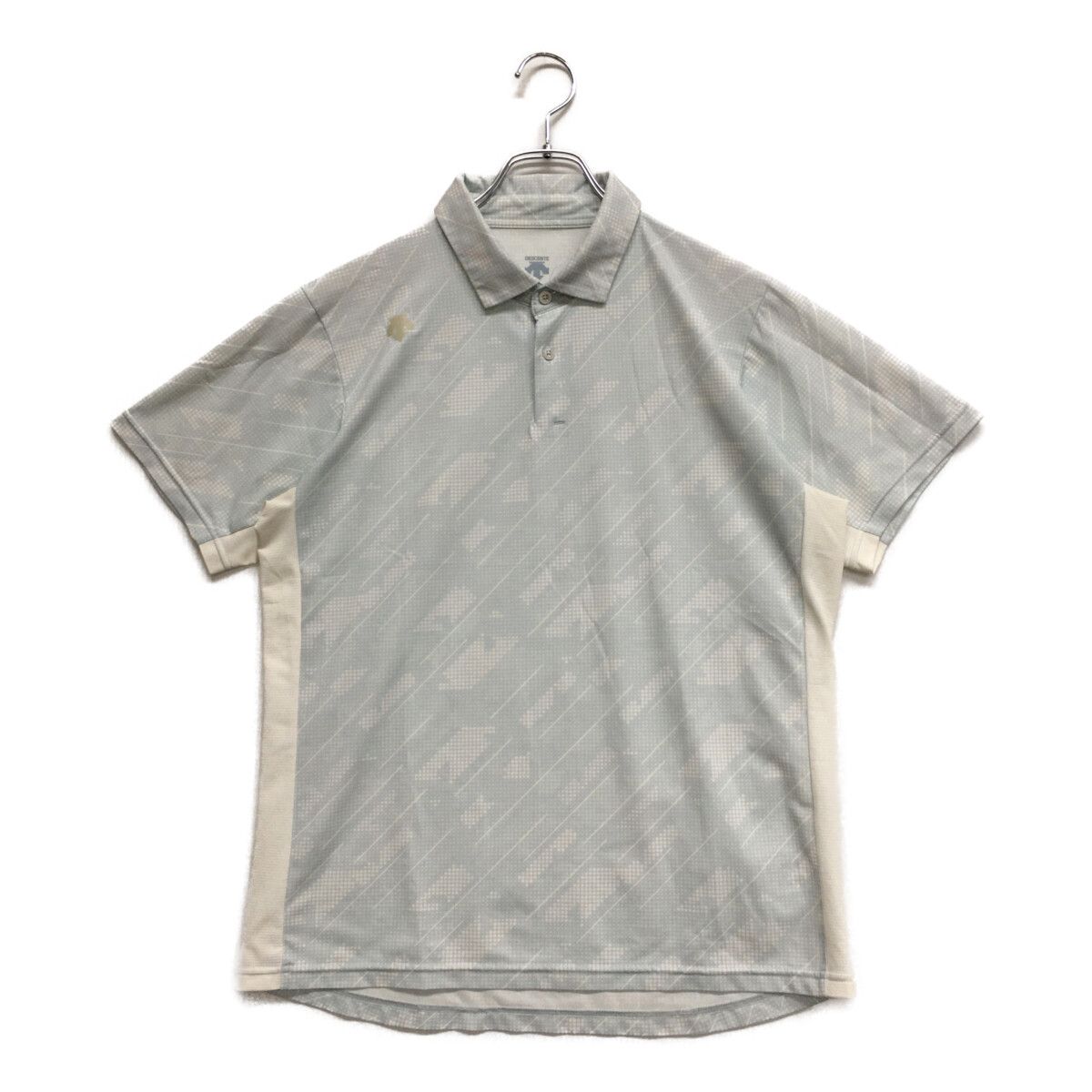 DESCENTE GOLF 半袖ポロシャツ L 黒/グレー【未使用】 DESCENTE GOLF デサント メンズ 半袖機能ポロシャツ SUNSCREEN
