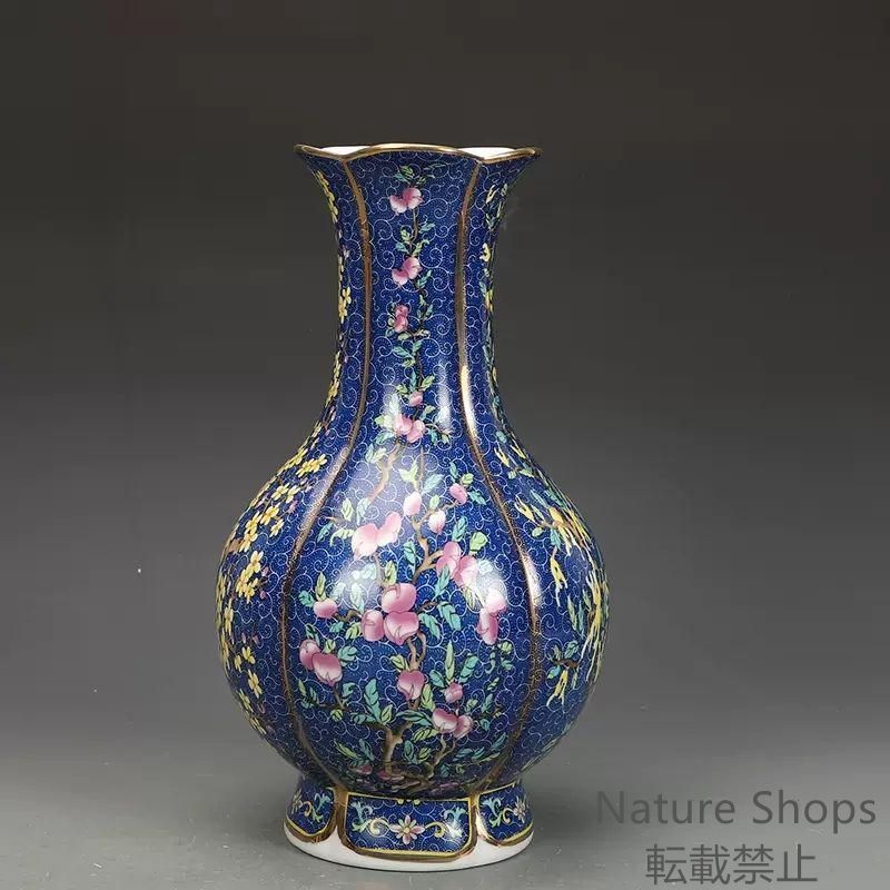 最大15%OFFクーポン 新品未使用】琺瑯彩花鳥八方梅瓶 現代工芸 装飾品 陶磁器 景徳鎮 工芸品