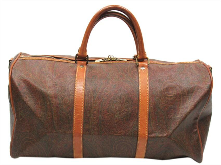 エトロ ETRO ボストンバッグ ペイズリー ブラウン系 ゴールド