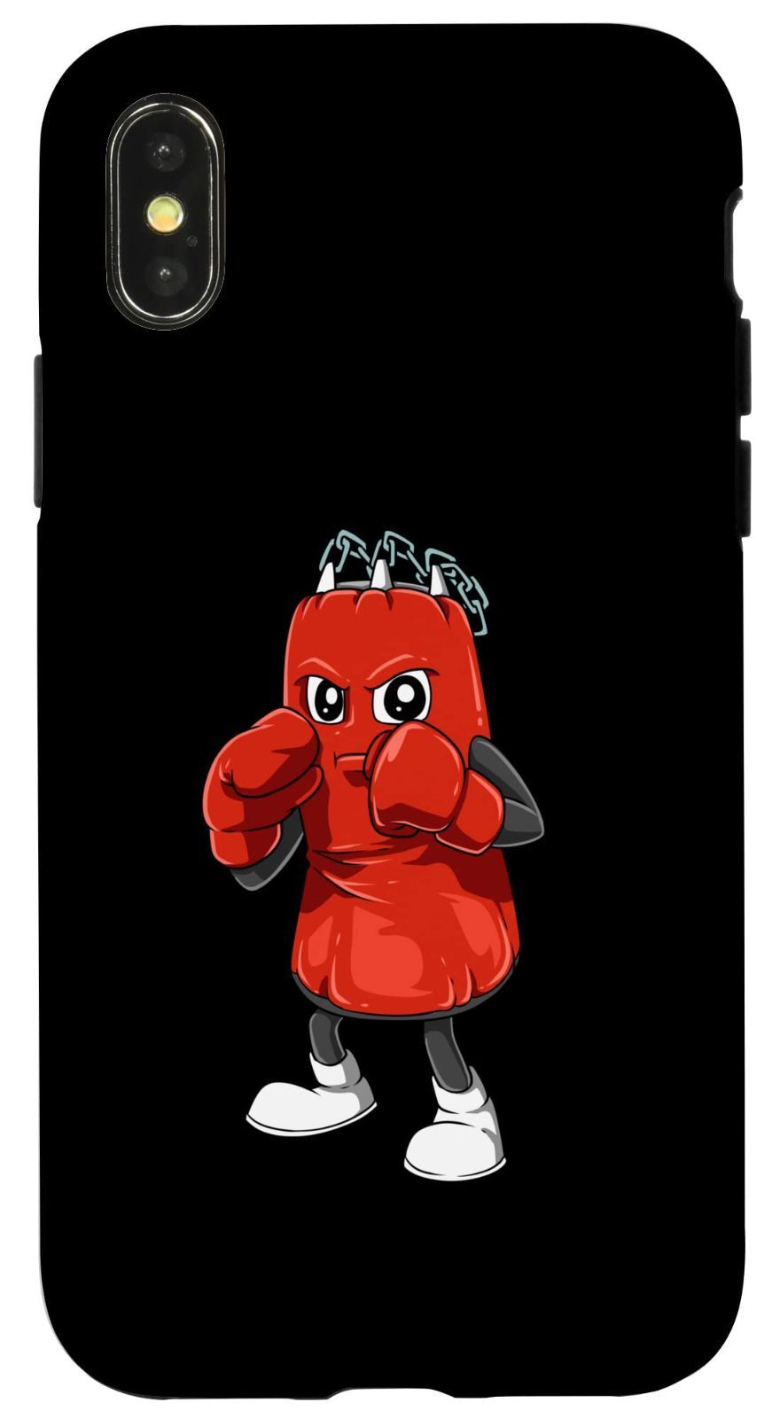 【数量限定】スマホケース ボクサーキックボクサーのためのボクシンググローブ付きの面白いサンドバッグ X/XS iPhone
