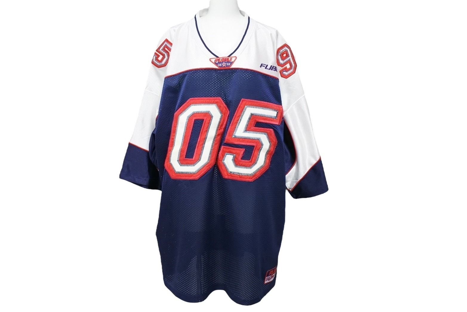 美品 FUBU XLサイズ 90s ゲームシャツ フットボールシャツ メッシュ 美