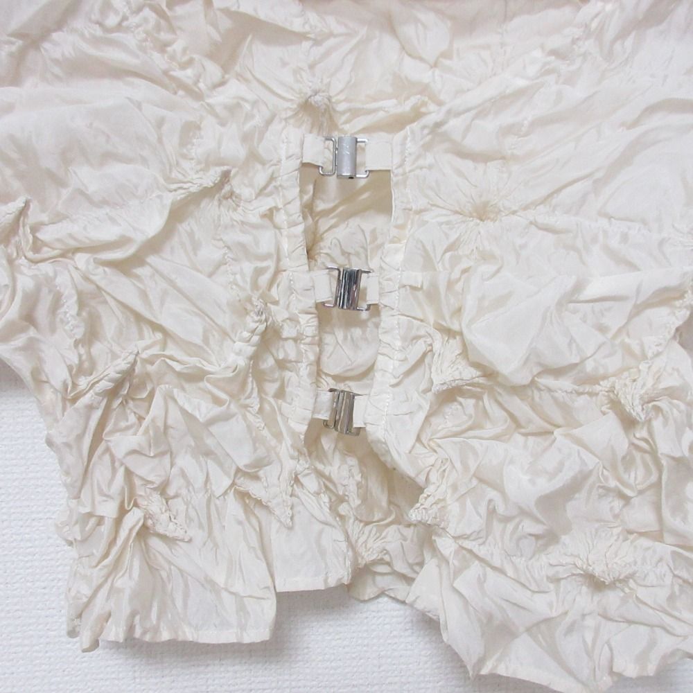 美品 JOSE MOON ジョゼムーン ARIMATSUSHIBORI 2WAY TOPS GROSSY ショートブラウス カットソー 1723510016 サイズF アイボリー レディース 古着 中古 美品 JOSE MOON ジョゼムーン ARIMATSUSHIBORI 2WAY TOPS GROSSY