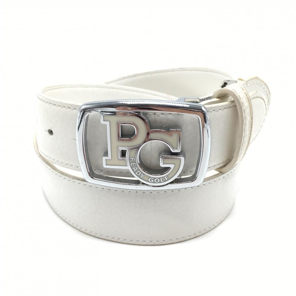PEARLY GATES - 【美品】パーリーゲイツ トップ式ベルト 白 シルバーバックル メンズ  ゴルフウェア PEARLY GATES パーリーゲイツ ベルト 白 シルバーバックル 型押し メンズ