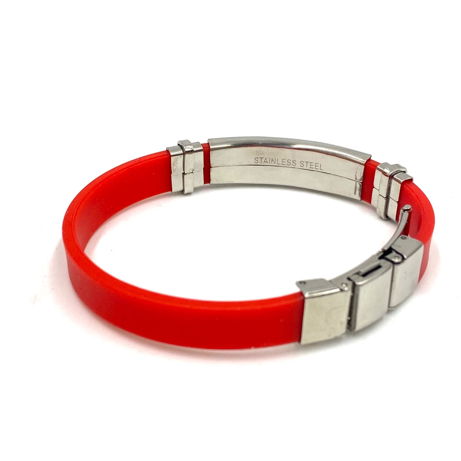 美品 SUPREME シュプリーム ブレスレット バングル ラバー レッド 