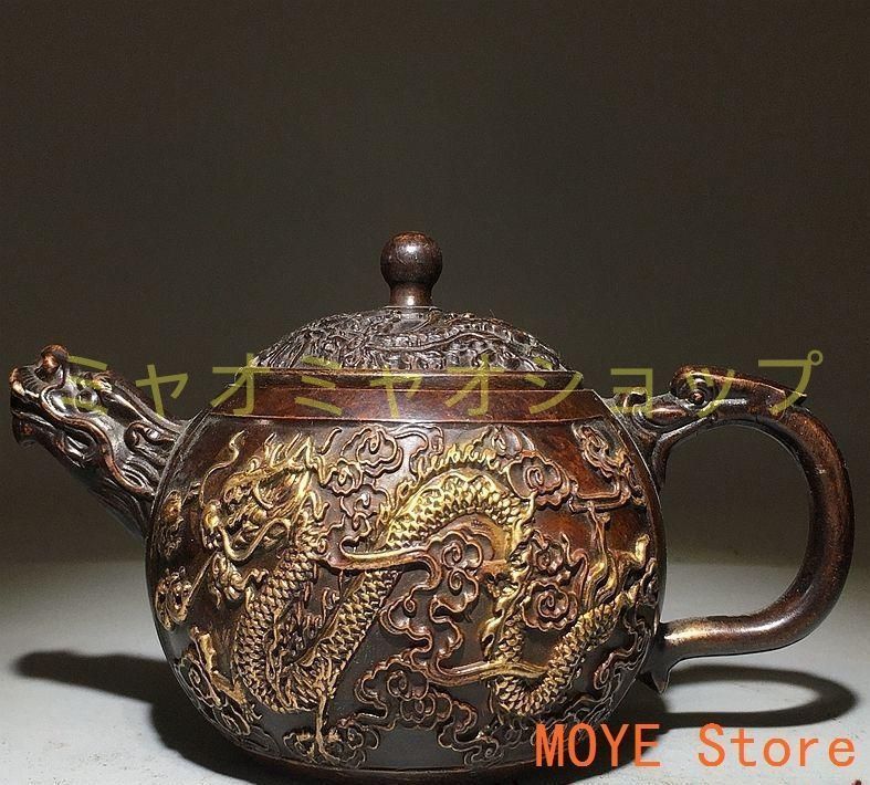 十二支龍頭茶壺 龍鳳壺 銅壺徳利 茶道具 煎茶器 装飾品 工芸品