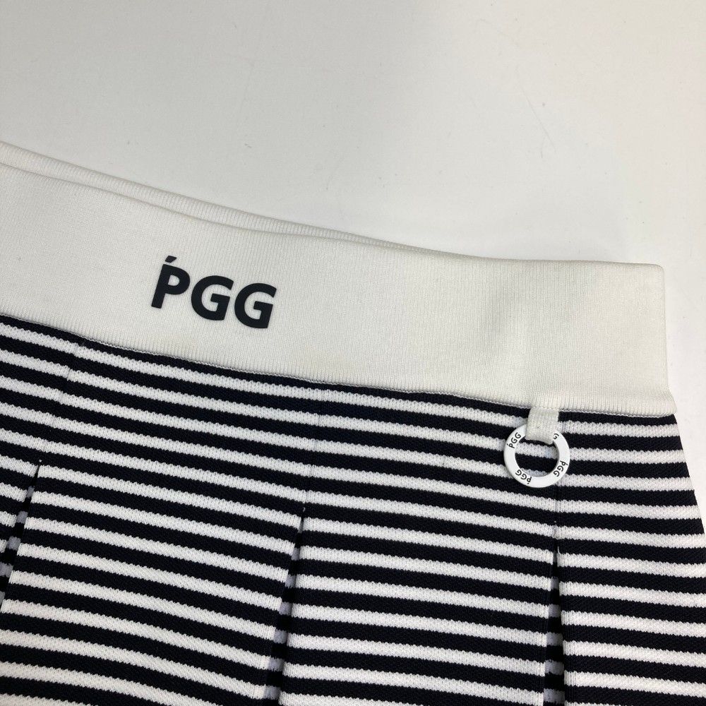 パーリーゲイツ　PGG スカート　サイズ２　プリーツ　ボーダー　ネイビー サイズ：0 PGG PEARLY GATES パーリーゲイツ スカート ボーダー