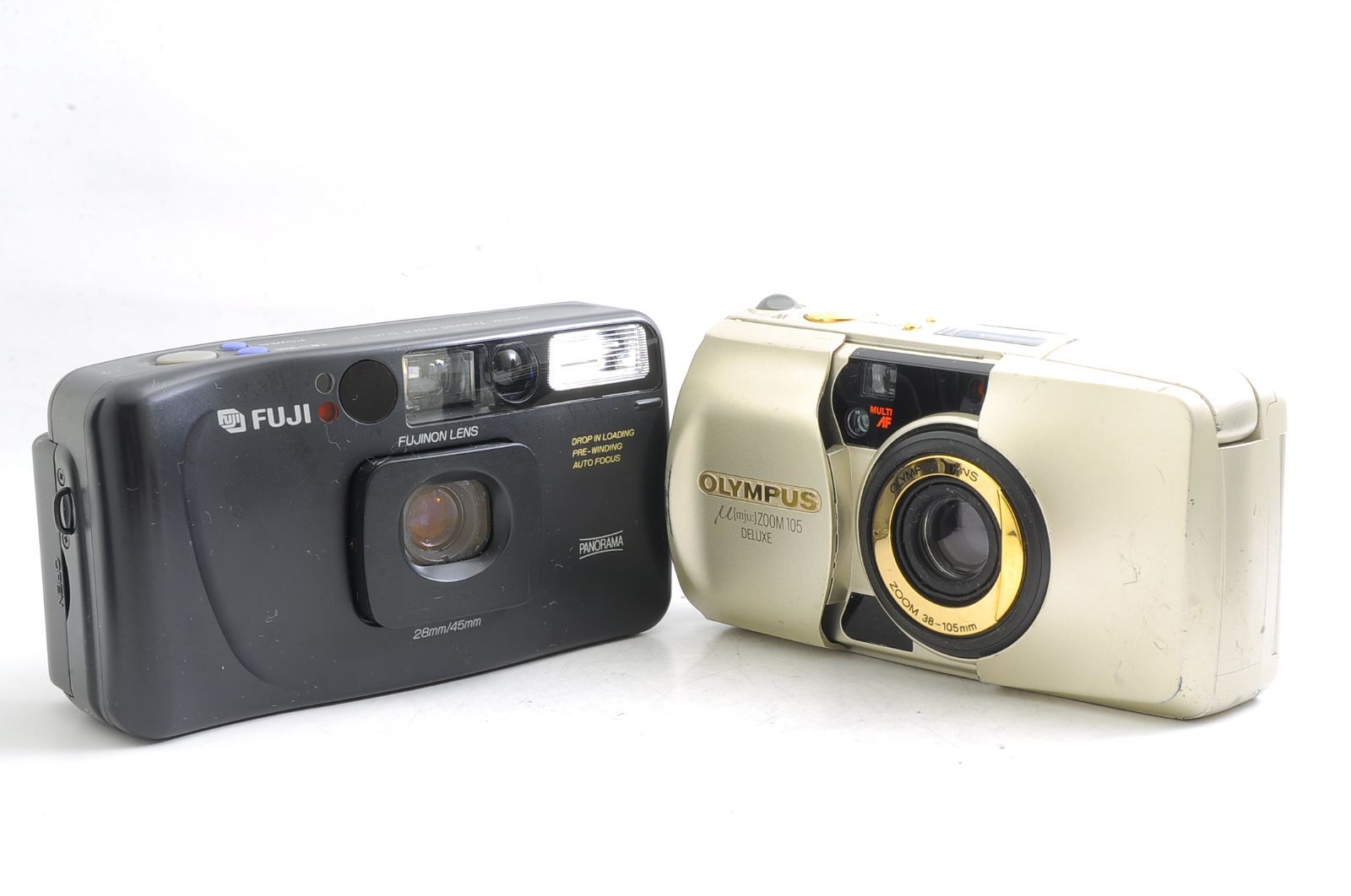 Olympus μ ZOOM 105 と FUJIFILM Cardia Travel Mini DUAL-P コンパクトフィルムカメラ 2台セット