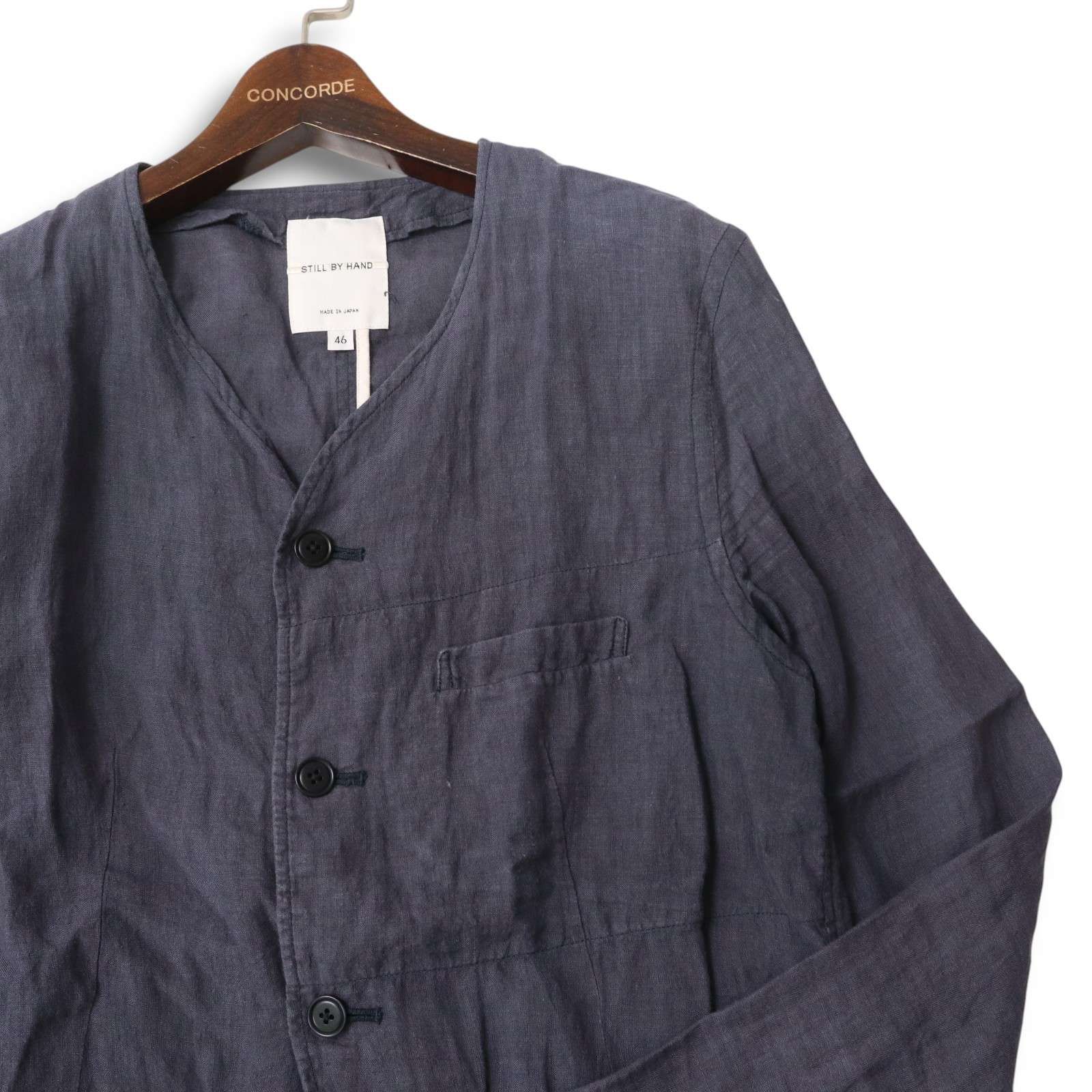 STILL BY HAND スティルバイハンド リネンノーカラージャケット STILL BY HAND スティルバイハンド 春夏 麻 リネン100％☆ ノー