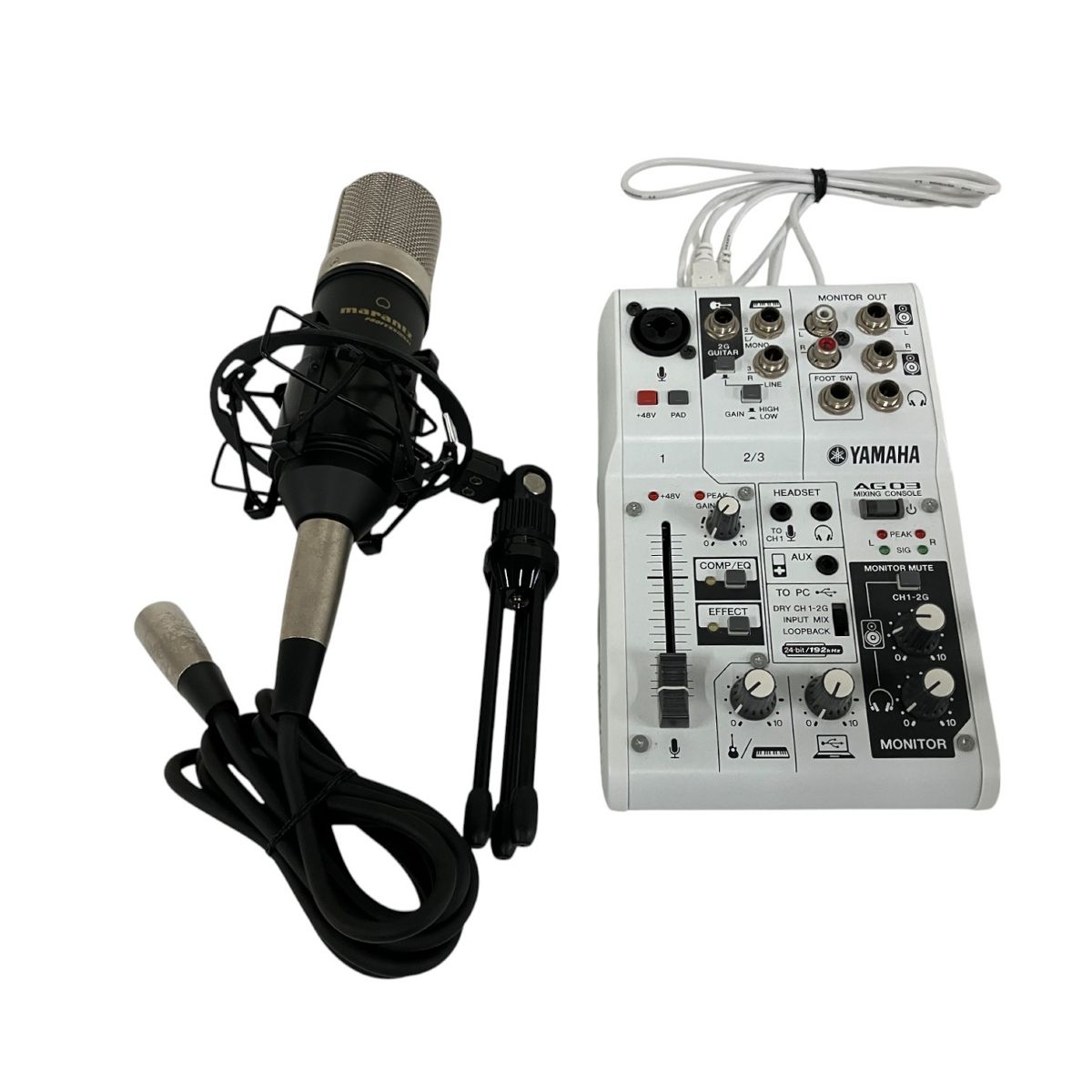 YAMAHA ヤマハ AG03 ミキシングコンソール ミキサー marantz マランツ MPM-1000 コンデンサーマイク セット B10000049