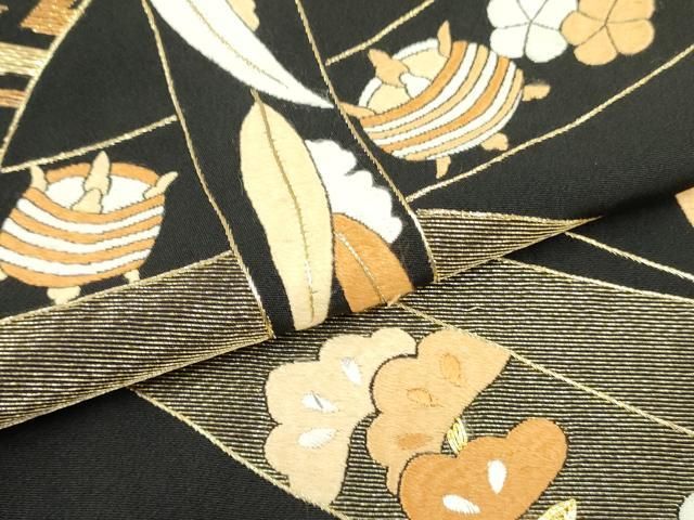 平和屋着物○中国三大刺繍 蘇州刺繍 総刺繍 黒留袖 花鳥文 正絹 逸品