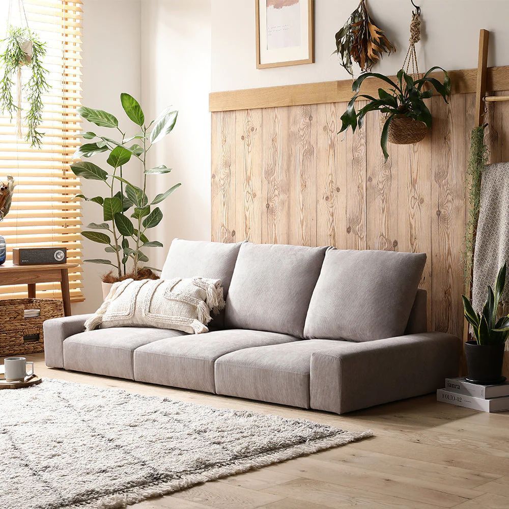 ローソファ フロアソファ 2人掛け コーデュロイローズベージュ 幅119cm