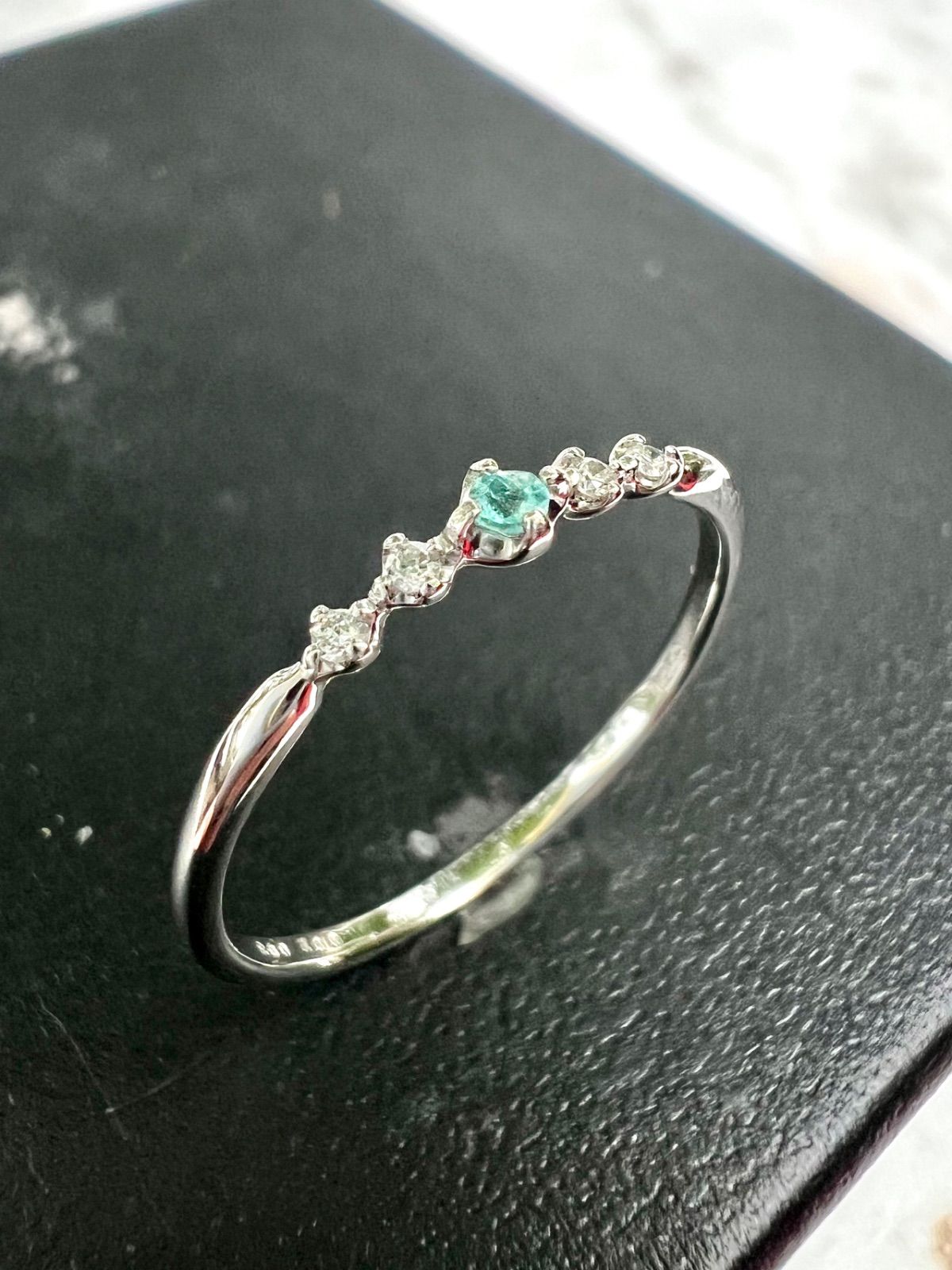 Pt950ブラジル産パライバトルマリンリング #13【ランダム発送商品