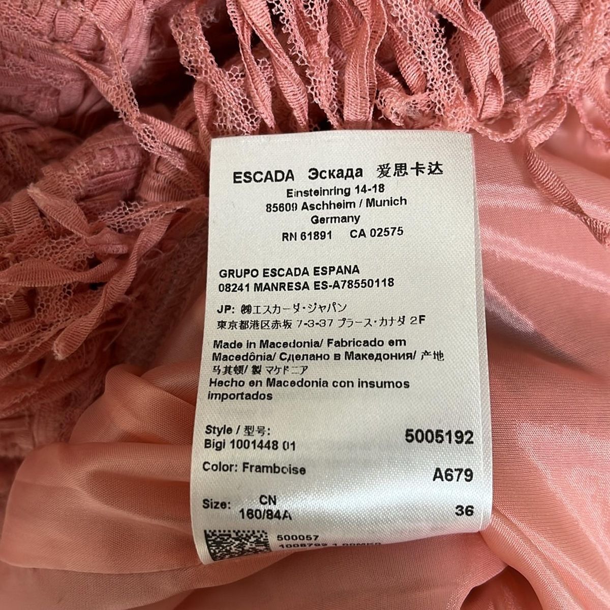 ESCADA(エスカーダ) ワンピーススーツ レディース - ピンク 肩